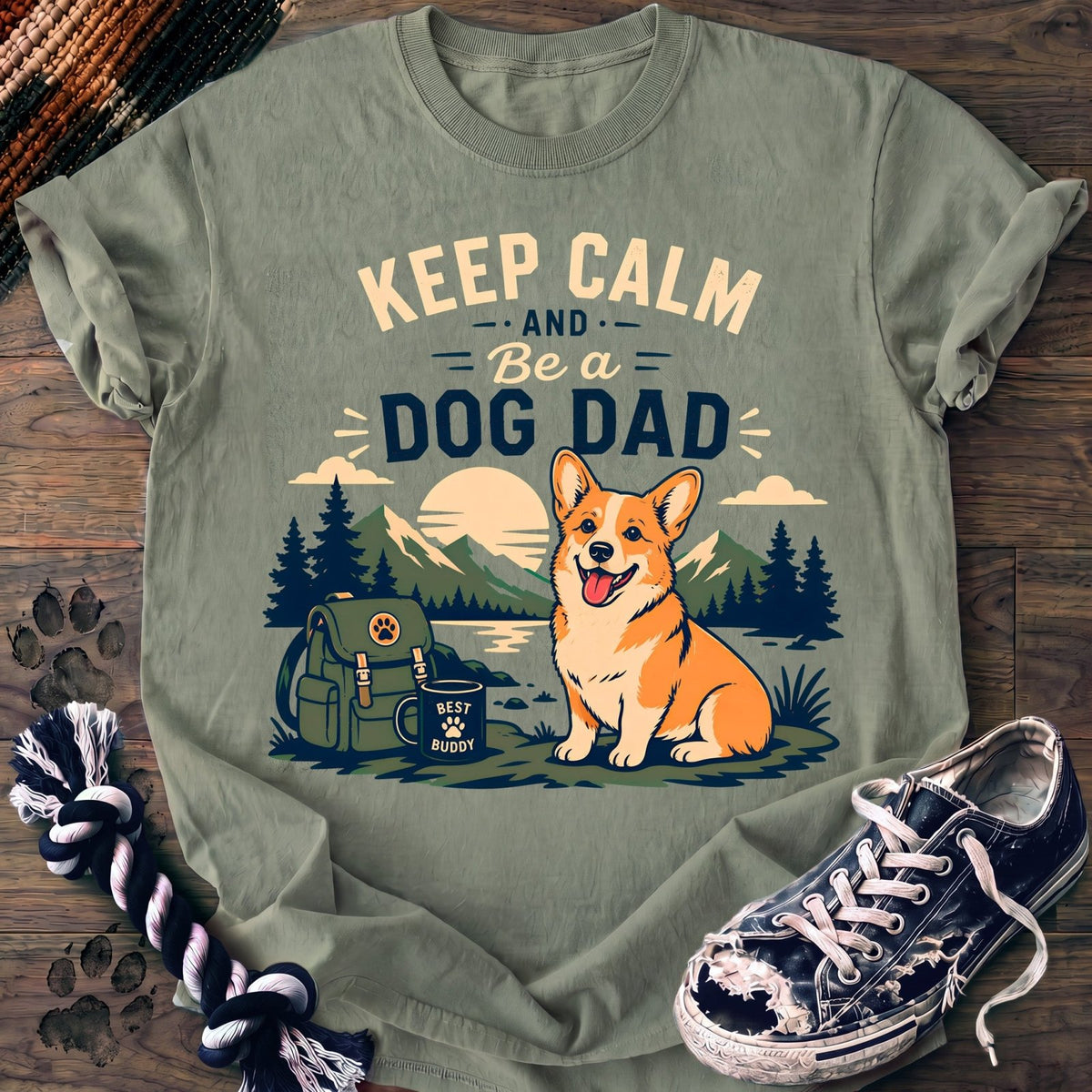 Keep Calm And Be A Dog Dad - Corgi - PAWSSION CLUB