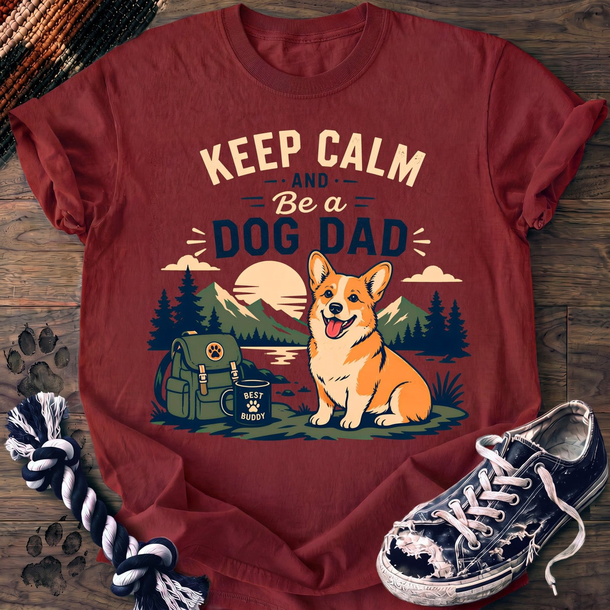 Keep Calm And Be A Dog Dad - Corgi - PAWSSION CLUB