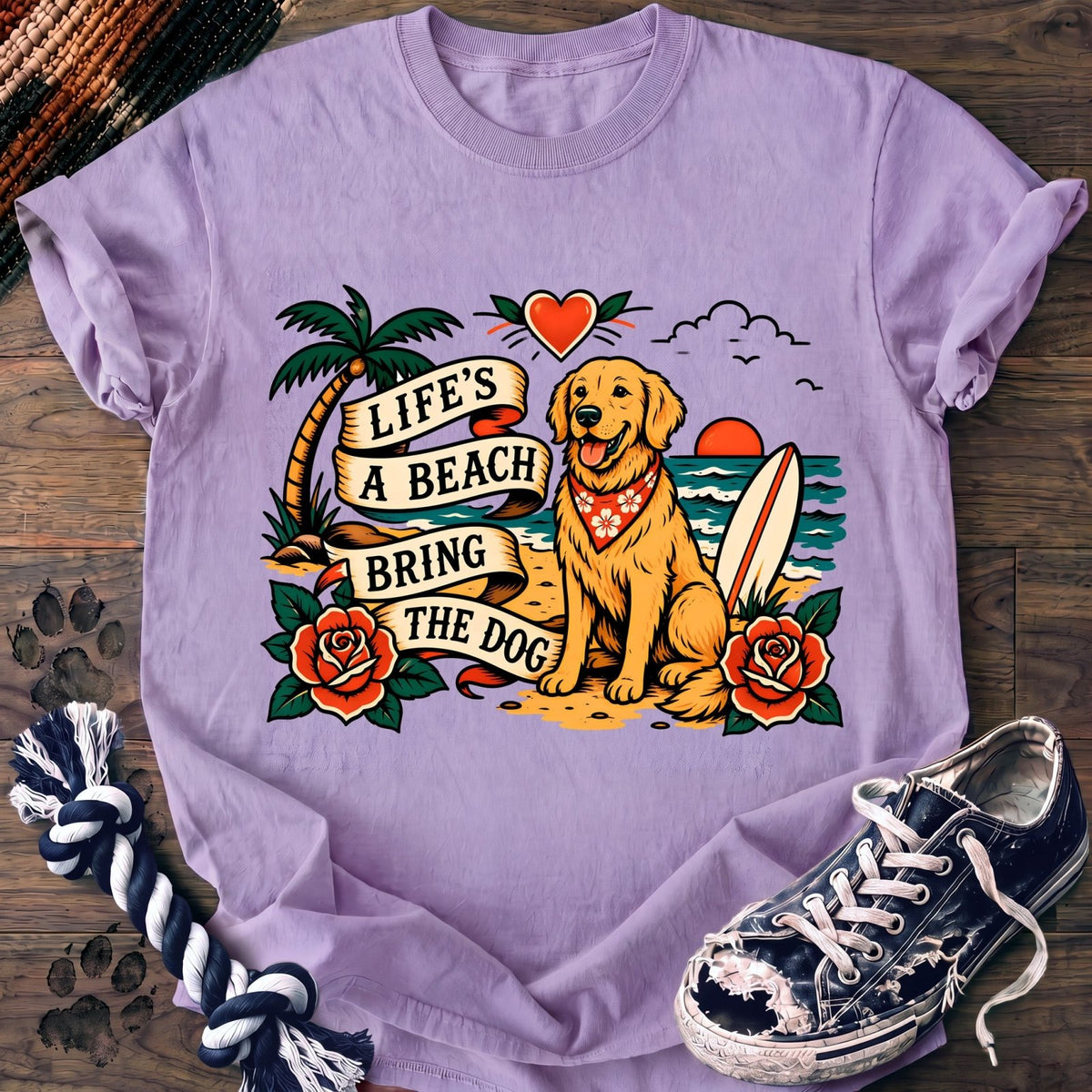Lifes A Beach Bring The Dog - Golden Retriever - PAWSSION CLUB
