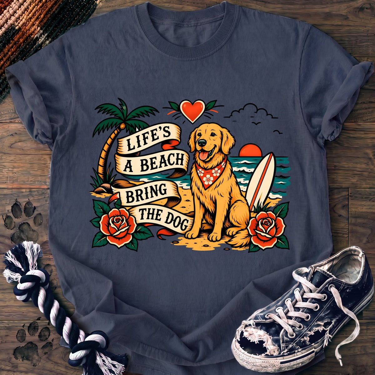 Lifes A Beach Bring The Dog - Golden Retriever - PAWSSION CLUB