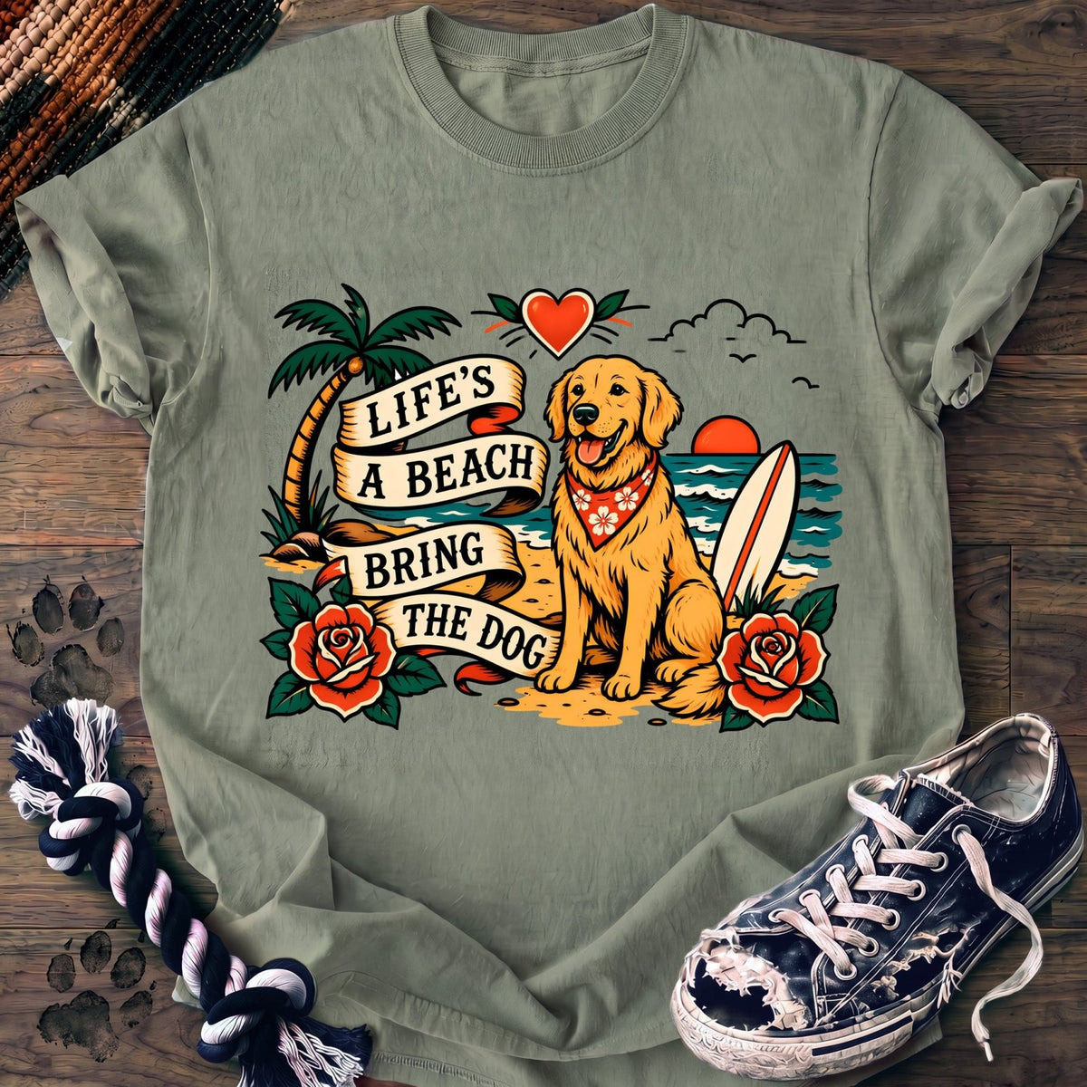 Lifes A Beach Bring The Dog - Golden Retriever - PAWSSION CLUB