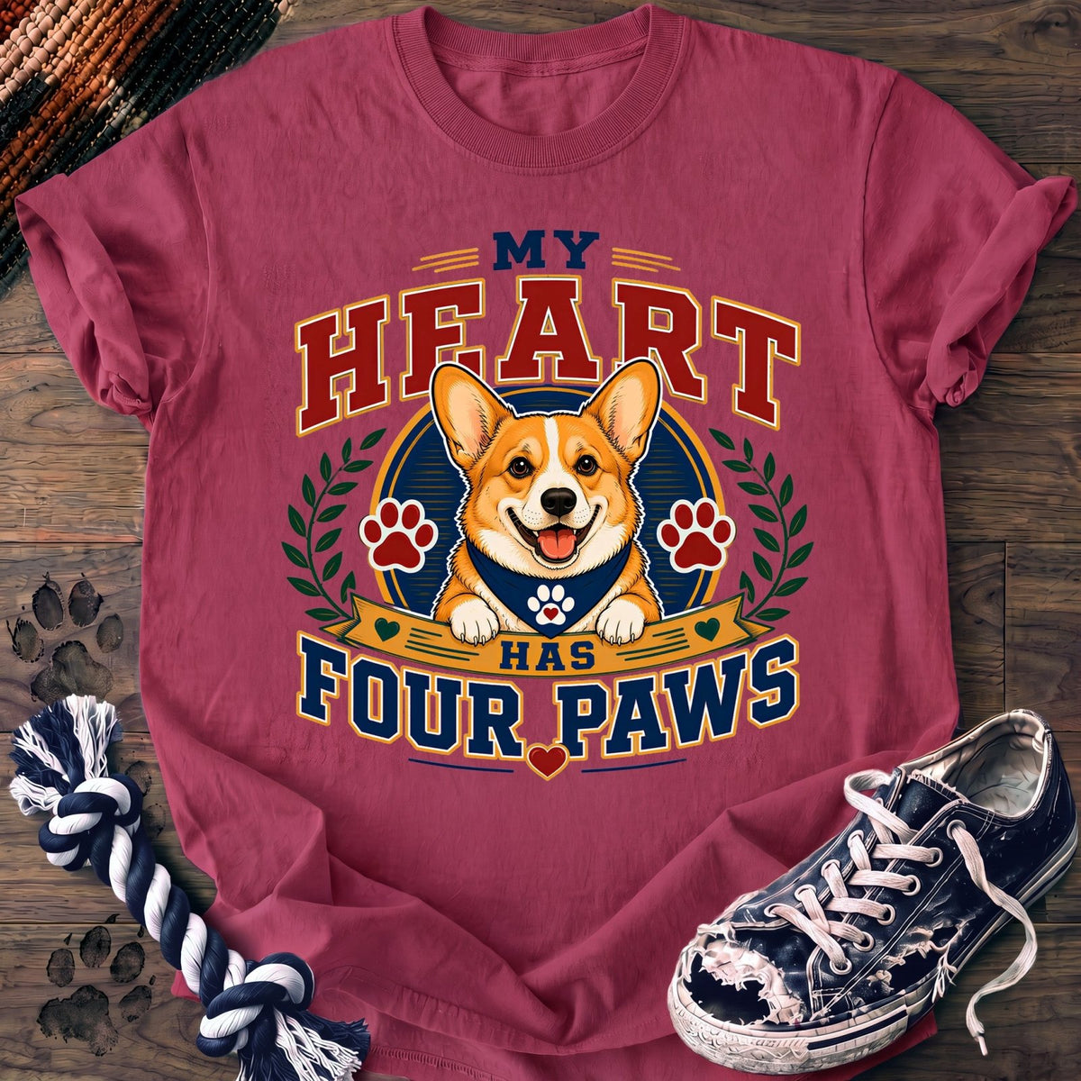 My Heart Has Four Paws - Corgi - PAWSSION CLUB