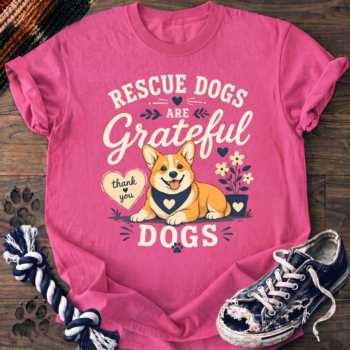 Rescue Dogs Are Grateful Dogs - Corgi - PAWSSION CLUB