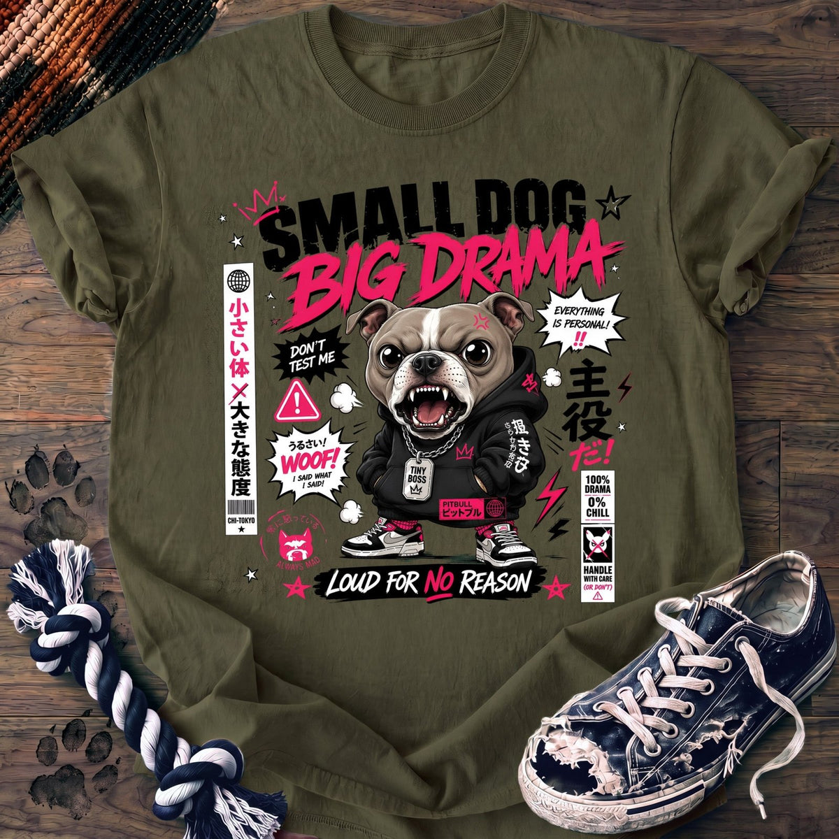 Small Dog Big Drama - Pitbull - PAWSSION CLUB