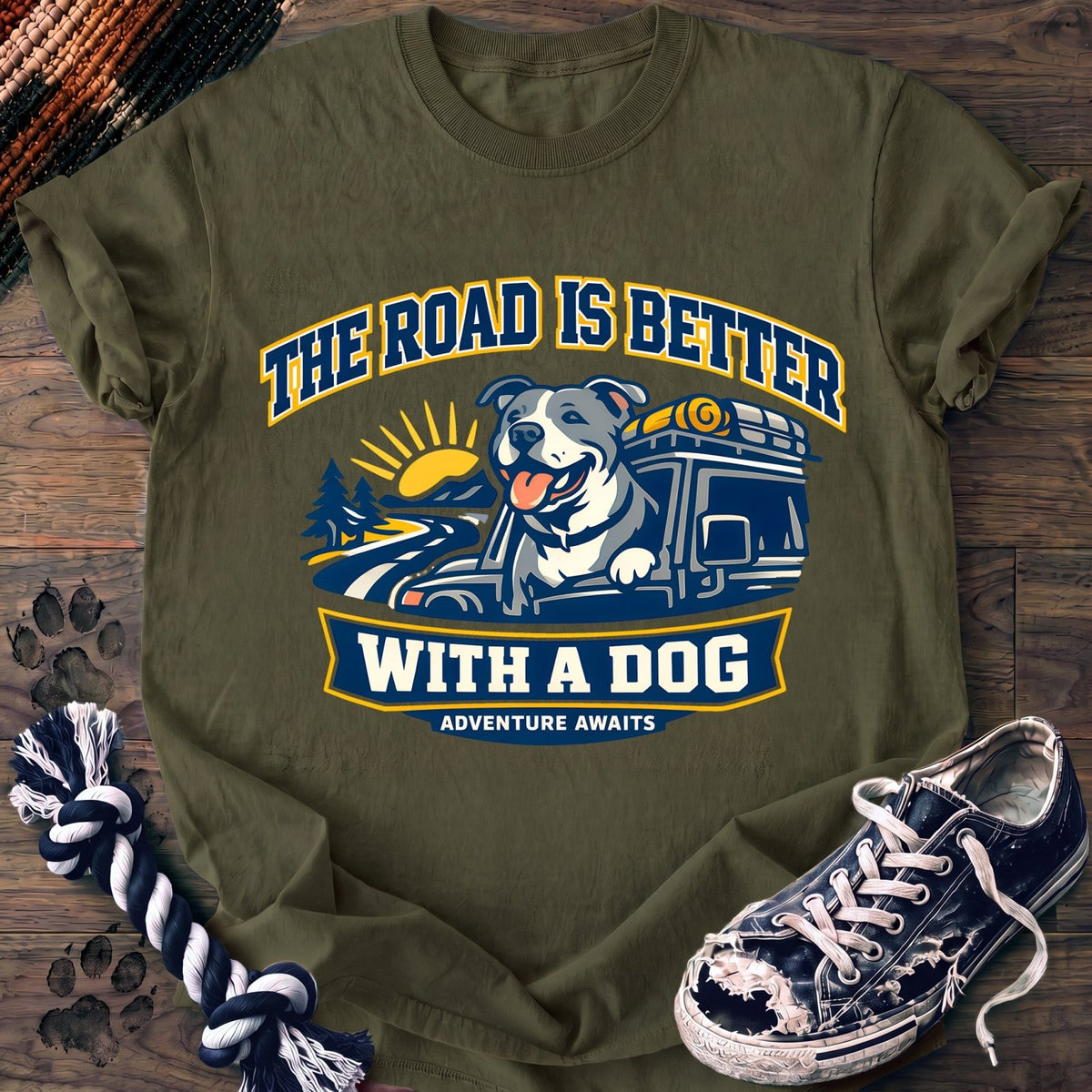 The Road Is Better With A Dog - Pitbull - PAWSSION CLUB