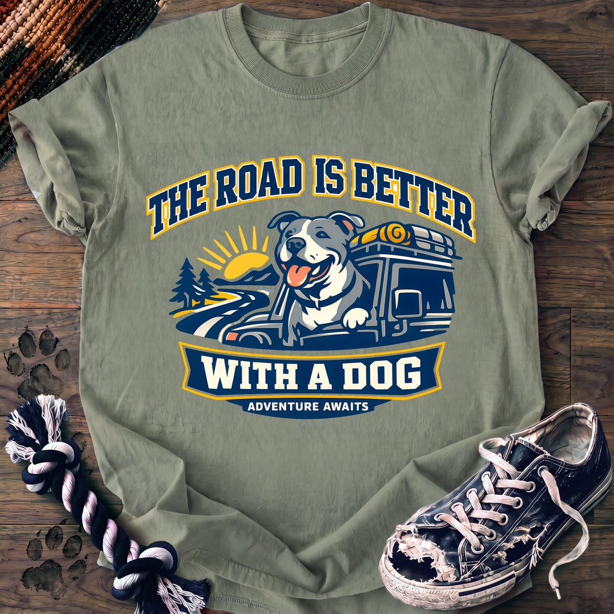 The Road Is Better With A Dog - Pitbull - PAWSSION CLUB