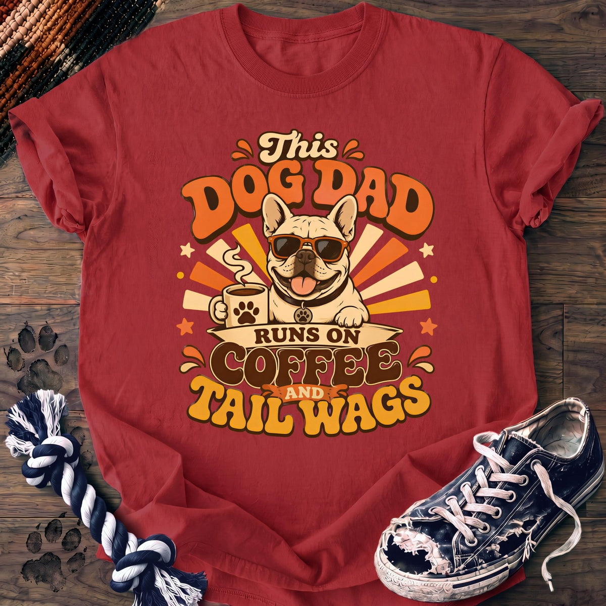 This Dog Dad Runs On Coffee And Tail Wags - French Bulldog - PAWSSION CLUB