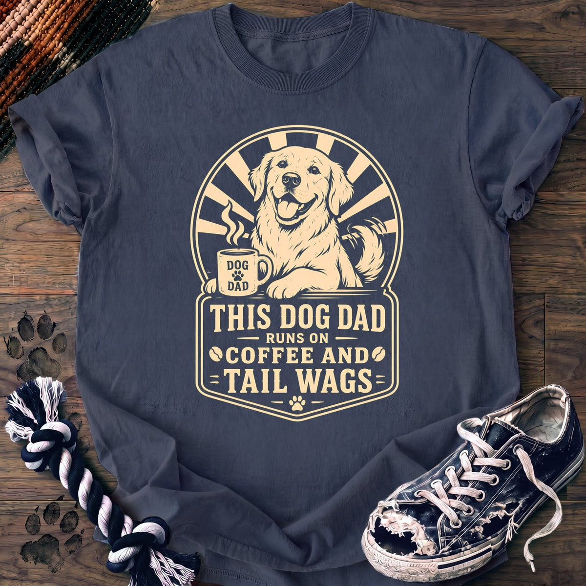This Dog Dad Runs On Coffee And Tail Wags - Golden Retriever - PAWSSION CLUB
