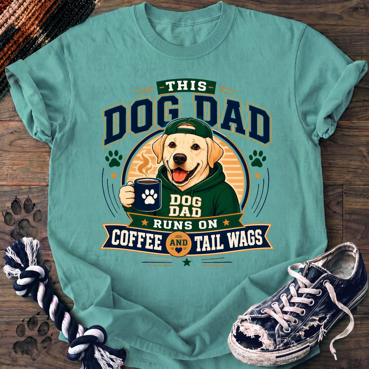 This Dog Dad Runs On Coffee And Tail Wags - Labrador Retriever - PAWSSION CLUB