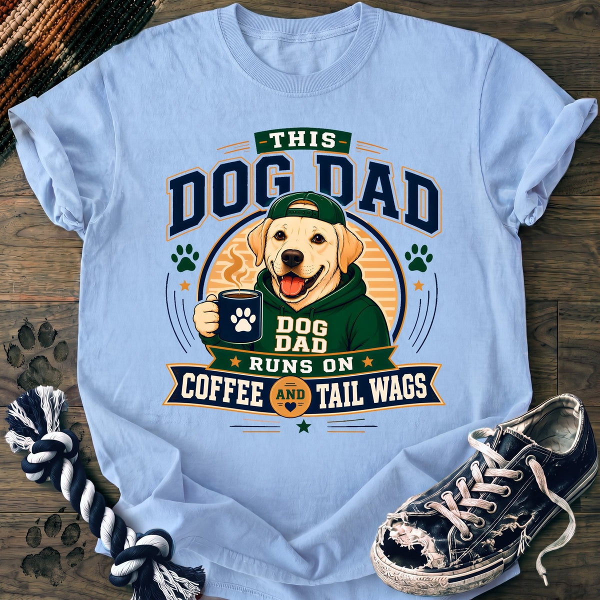 This Dog Dad Runs On Coffee And Tail Wags - Labrador Retriever - PAWSSION CLUB