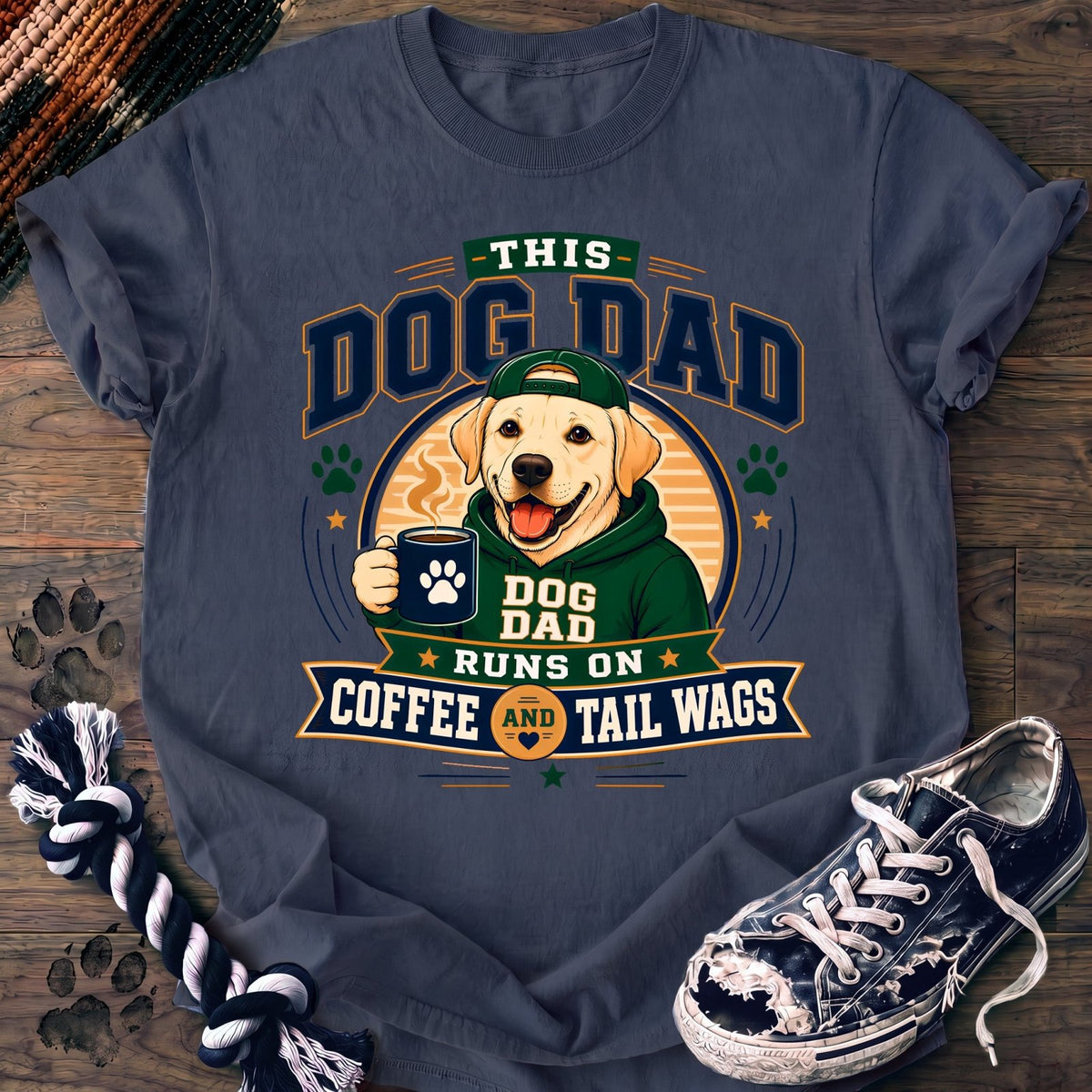 This Dog Dad Runs On Coffee And Tail Wags - Labrador Retriever - PAWSSION CLUB