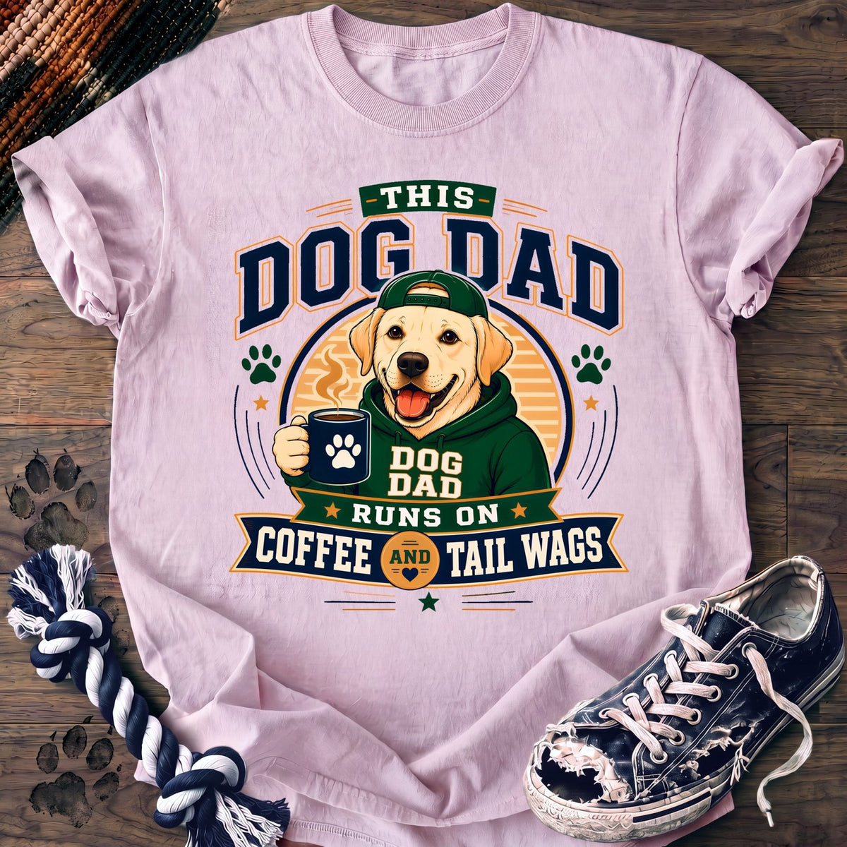 This Dog Dad Runs On Coffee And Tail Wags - Labrador Retriever - PAWSSION CLUB