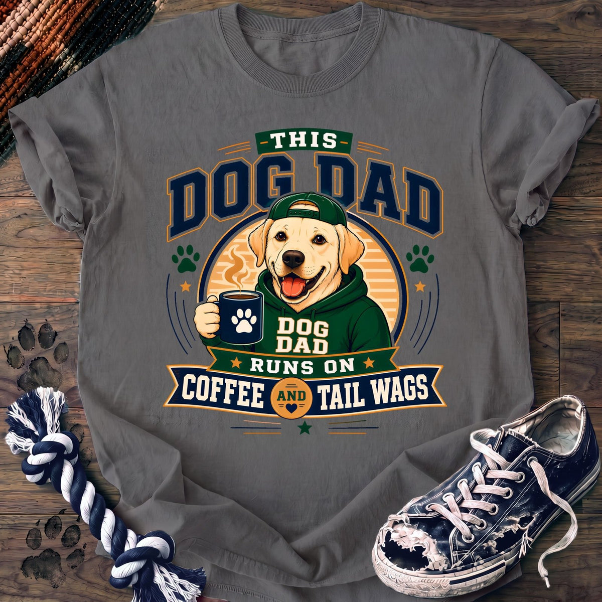 This Dog Dad Runs On Coffee And Tail Wags - Labrador Retriever - PAWSSION CLUB
