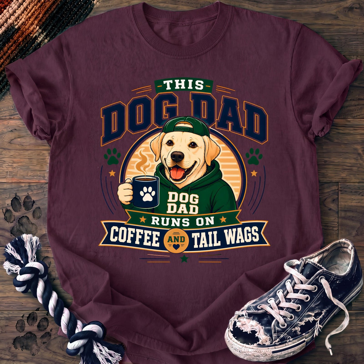 This Dog Dad Runs On Coffee And Tail Wags - Labrador Retriever - PAWSSION CLUB