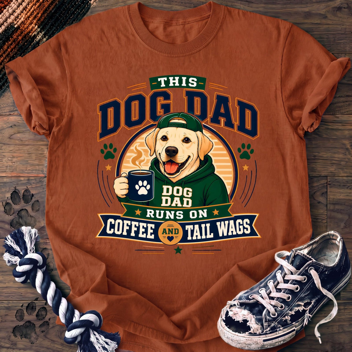 This Dog Dad Runs On Coffee And Tail Wags - Labrador Retriever - PAWSSION CLUB