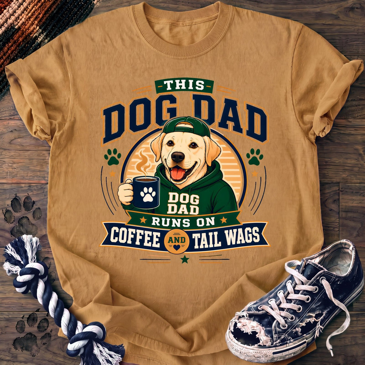 This Dog Dad Runs On Coffee And Tail Wags - Labrador Retriever - PAWSSION CLUB