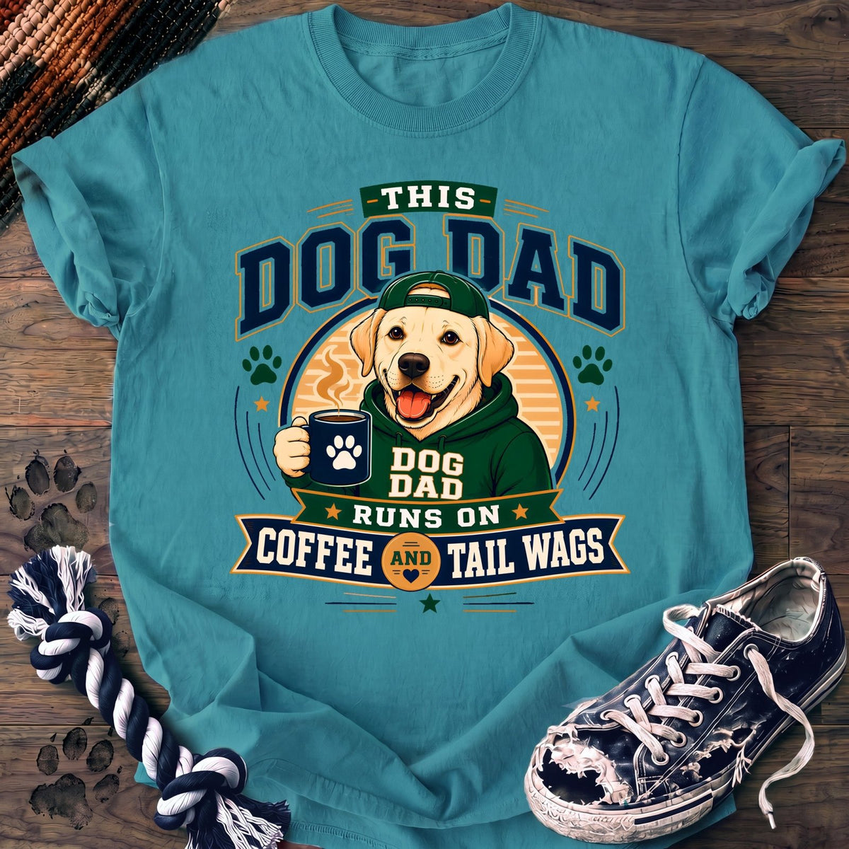 This Dog Dad Runs On Coffee And Tail Wags - Labrador Retriever - PAWSSION CLUB
